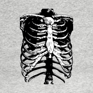 Skeleton Ribs | Skeletons | Anatomy | Bones | Rib Cage | Black and White | T-Shirt